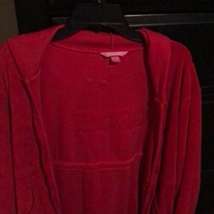 Victoria’s Secret Pink red hooded robe large